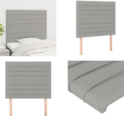 Produktbild von vidaXL Kopfteile 2 Stk. Hellgrau 80x5x78/88 cm Stoff - Kopfteil - Kopfteile - Bett-Kopfteil - Bettkopfteil