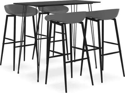 Produktbild von Möbel 5-tlg. Bar-Set Schwarz und Grau - Esszimmer 3057383