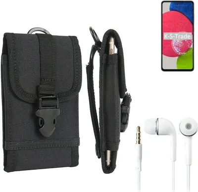 Produktbild von K-S-Trade Holster Schutz Hülle kompatibel mit Samsung Galaxy A52s 5G Gürteltasche Handy Hülle Tasche outdoor Seitentasche schwarz 1x + Kopfhörer