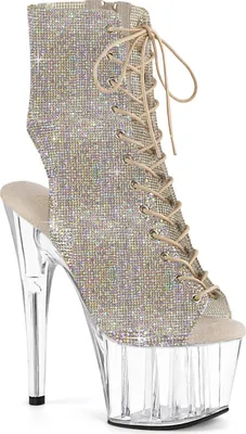 Produktbild von Pleaser ADORE-1016C-RS Plateau Stiefeletten Silber EU 38