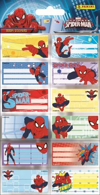 Produktbild von Marvel Spider Man Sticker Namensschilder Schul Buch Heft Beschriften Etikett
