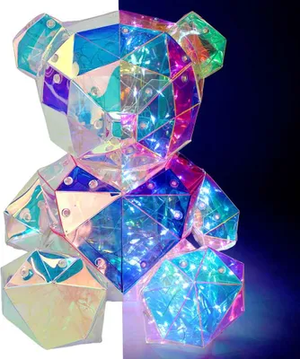 Image de Veilleuse LED ours avec cœur rose - environ 25 cm