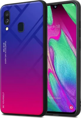 Produktbild von Cadorabo Hülle für Samsung Galaxy A40 Schutz Hülle in Schwarz Handyhülle TPU Etui Cover Case Tempered Glas
