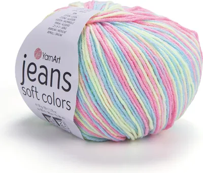 Produktbild von YarnArt Jeans Soft Colors 6204: Weiche, mehrfarbige Baumwollmischwolle