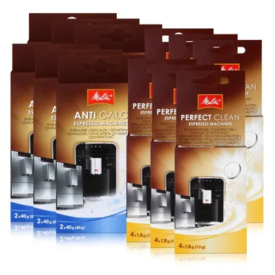 Produktbild von 6x Melitta Reinigungstabs & Entkalker für Espresso Maschine