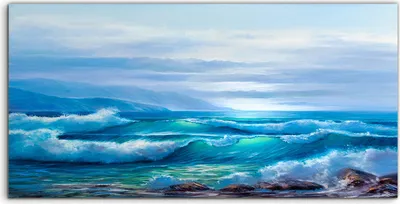 Produktbild von Coloray Canvas 100x50  Wandbild Leinwand Bilder Sonnenuntergang auf dem Meeres Gemälde