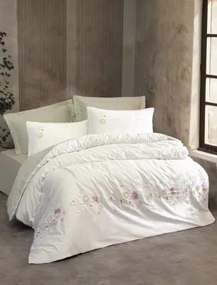 Produktbild von L'Essentiel Linge de Maison, Jenika - Mint, Satin-Doppelbettbezug-Set, Minze, 100 % Baumwollsatin, 200 x 220 cm