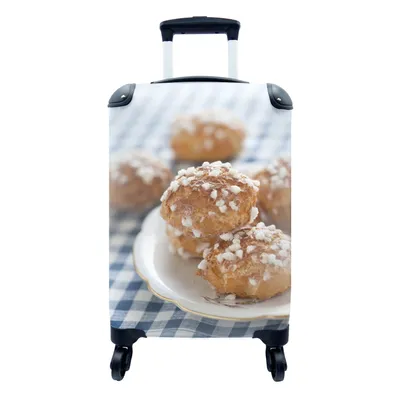 Produktbild von MuchoWow® Koffer Handgepäck Trolley Rollkoffer Kleine Reisekoffer mit 4 Rollen - Französisch - Zucker - Gebäck - Cabin Size < 55x40x23 cm & 55x40x20 cm - Fotokoffer - Kabinenkoffer - Boardgepäck - Reise-Box - Reisekoffer - Reisegepäck - Koffer mit Bild - Trolley für Kinder