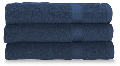 Productafbeelding van Handdoeken, gezichtsdoeken, katoen, 60 x 100 cm, blauw, 3 stuks