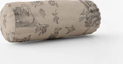 Produktbild von SCHÖNER LEBEN. Kissenhülle Engel Rosen Vogel natur schwarz Größe 15x40cm (ØxB) Nackenrolle 15x40cm (ØxB) Nackenrolle Größe