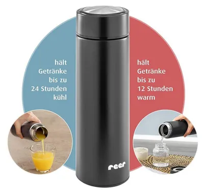 Obrázek produktu pro reer 90011 reer Isolierflasche ColourDesign schwarz 0,45 l