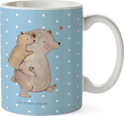 Produktbild von Mr. & Mrs. Panda Plastikbecher Papa Bär - Blau Pastell - Geschenk, Vatertag, Geburtstag, Vater, Muttertag, Papi, Camping Tasse, Kinderbecher, Trinklernbecher, Kindertasse