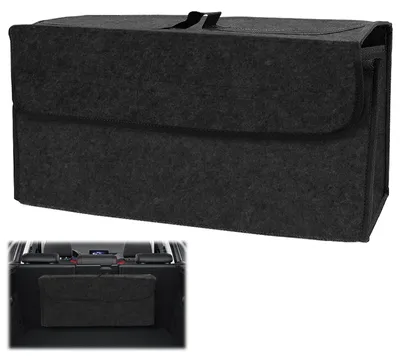 Image de Organisateur de coffre de voiture - Pliable - Feutre - 50 x 17 x 23 cm - Pour voiture et camping