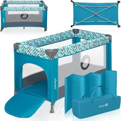 Image de Lit de voyage pliable avec matelas et accès latéral