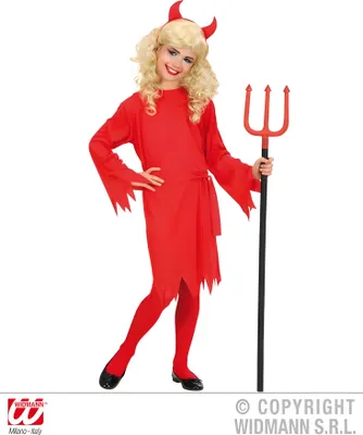 Produktbild von Teufelin, 128cm Kleid, Gürtel, Hörner