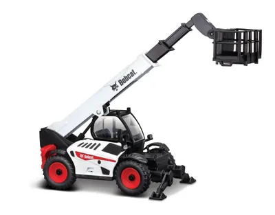 A toy model of a Bobcat telehandler is shown against a white background.