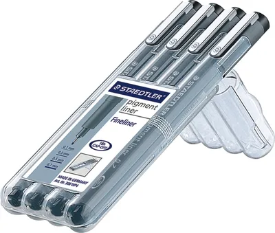 Produktbild von Staedtler - Fineliner Pigment 308 schwarz 4er-Set