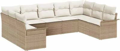 Immagine prodotto di Set Divano da Giardino con cuscino Beige polyrattan