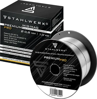 Obrázek produktu pro STAHLWERK Svarovací drát MIG MAG nerez ER 307 Si 0,8 mm 1 kg cívka drátu