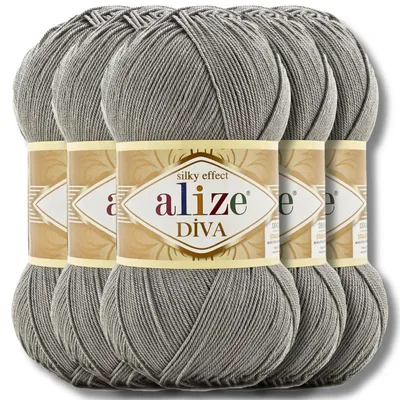 Produktbild von Alize 5x 100g Diva Wolle, Uni, Häkeln, Stricken (87)