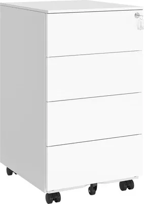 Produktbild von Rollcontainer mit 4 Schubladen - Abschließbarer Aktenschrank mit Organizer
