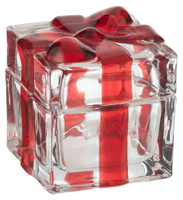 Produktbild von J-Line Vorrattopf Geschenkbox Glas Rot Small