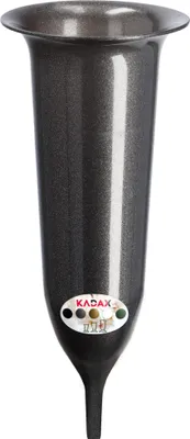 Obrázok produktu pre KADAX plastová váza na hrob "Latera", váza na cintorín, vázy, váza na kvety, grafit, 23 cm