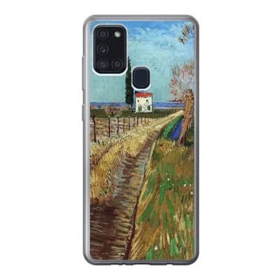 Produktbild von MuchoWow® Handyhülle Schutzhülle Hülle für Samsung Galaxy A21s Weg durch ein Weidenfeld - Vincent van Gogh Silikon Softcase Handy Hülle - Hartschale