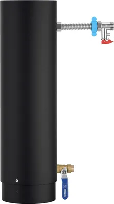 Image de Tuyau de raccordement de cheminée Vigevee, diamètre 150 mm, avec spirale en acier inoxydable, longueur 52,5 cm, couleur noire