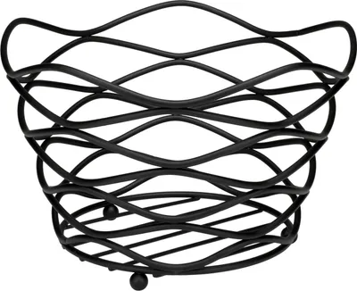 Produktbild von Obstkorb - Schwarz matt - Edelstahl - Ø 26 cm - rund