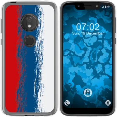 Produktbild von PhoneNatic Case kompatibel mit Motorola Moto G7 Play Silikon-Hülle WM Russland M9