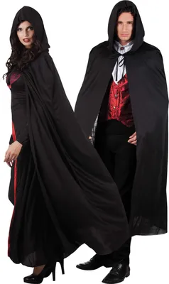 Produktbild von Cape Dusk Teufel Vampir Umhang schwarz Karneval Halloween Kostüm 180 cm