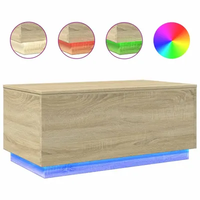 Produktbild von Couchtisch mit LED-Leuchten Sonoma-Eiche 90x50x40 cm