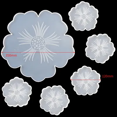 Produktbild von 6 Stück DIY Untersetzer Silikon Formen, Silikonformen Epoxidharz Formen Set, Resin Mold Gießformen, Art Achat Untersetzer, für Wohnaccessoires, Kerzenhalter, Kunsthandwerk