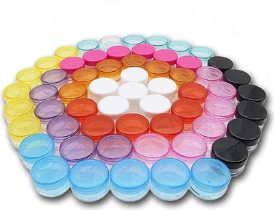 Produktbild von Set mit 80 transparenten Plastikgläsern (5 ml, mit Deckel)