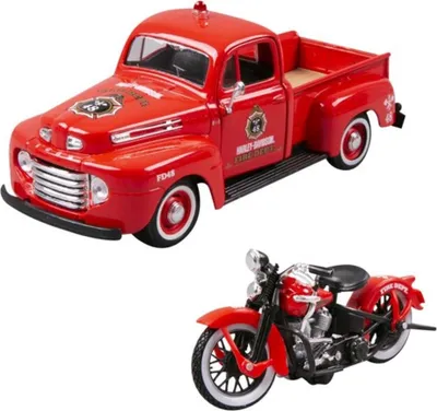 Zdjęcie produktu dla Maisto - Harley-Davidson Custom 1948 Ford F-1 Pick up + 1936 EL Knucklehead 1:24