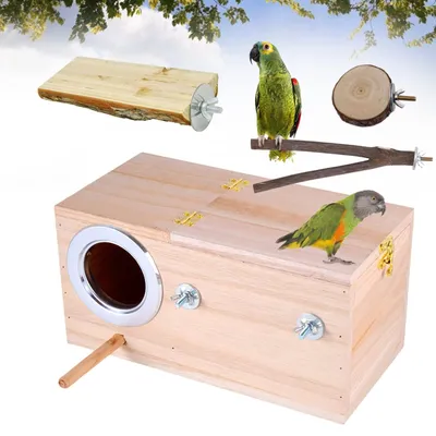 Produktbild von Nistkasten für Vögel mit 3 Holz Sitzstangen