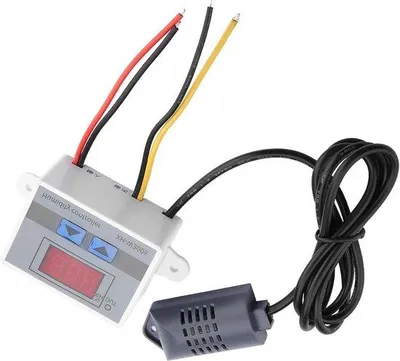 Immagine prodotto di Misuratore di umidità 12 V, 0-99% di umidità relativa - Kit di misurazione dell'umidità dell'aria - Accessori