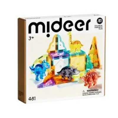 Produktbild von Mideer Bunte magnetische Bausteine Dinosaurier 48 Stück