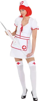 Produktbild von O9288-36-38 weiß Damen Krankenschwester Kostüm Schwestern Kleid Gr.36-38
