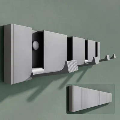 Produktbild von Mai & Mai Wandgarderobe Wandhaken aus Aluminium Garderobe mit 4 klappbaren Haken Garderobenleiste Garderobenhaken Kleiderhaken 30,4cm Grau