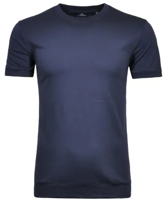 Ragman Pima T-Shirt Rundhals mit Bündchen in blau