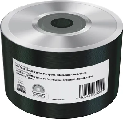 Obrázek produktu pro MediaRange MR258, 24x, CD-R, 80 mm, 200 MB, Spindl, 50 kusů