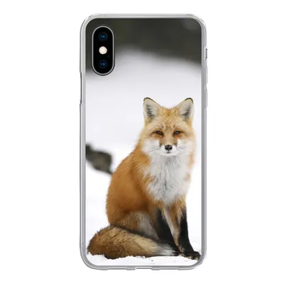 Produktbild von MuchoWow® Handyhülle Schutzhülle Hülle für iPhone X Fuchs - Schnee - Winter Silikon Softcase Handy Hülle - Handyhülle