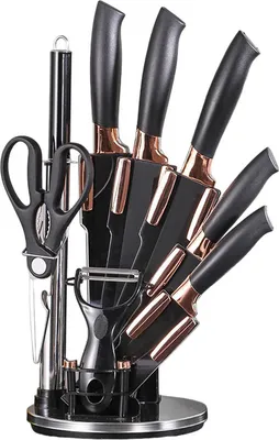 Produktbild von 9-tlg. Premium Küchenmesser-Set – Schwarz