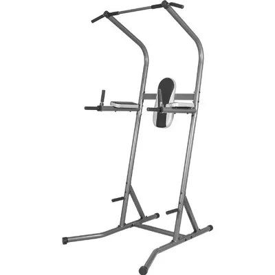 Produktbild von GORILLA SPORTS® Power Tower - Multifunktionale, mit Klimmzugstange, Dip Station, Arm- und Rückenpolster, bis 115 kg Belastbar, Schwarz - Kraftturm, Kraftstation, Klimmzugstation, Fitnessstation