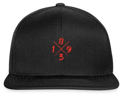 Produktbild von Spreadshirt Stuttgart 1893 Fußball Fan Snapback Cap, One size, Schwarz/Schwarz