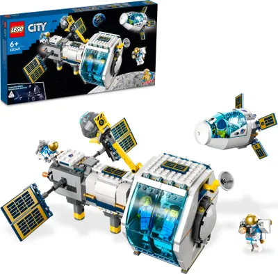 Produktbild von LEGO 60349 City Mond-Raumstation Weltraum-Spielzeug aus der LEGO NASA Serie mit Astronauten-Minifiguren, ab 6 Jahre