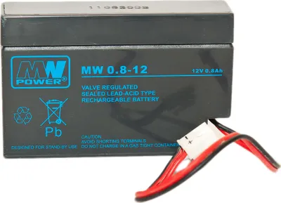 Zdjęcie produktu dla Mw 0.8-12: Akumulator Agm 12V/0.8Ah, 96*25*62 (Wtyk)