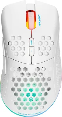 Produktbild von Deltaco WM80 Gaming Maus Wireless ultraleicht RGB weiß